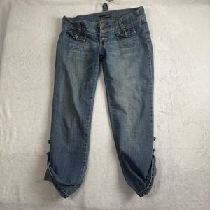 Y2K Refuge Denim Capris Blue Jeans Women's Size 7  Waist 33" x 28"‎ Inseam